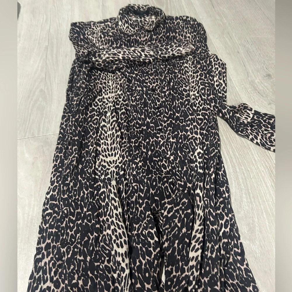 All saints leopard midi dress long sleeve - Picture 11 of 14
